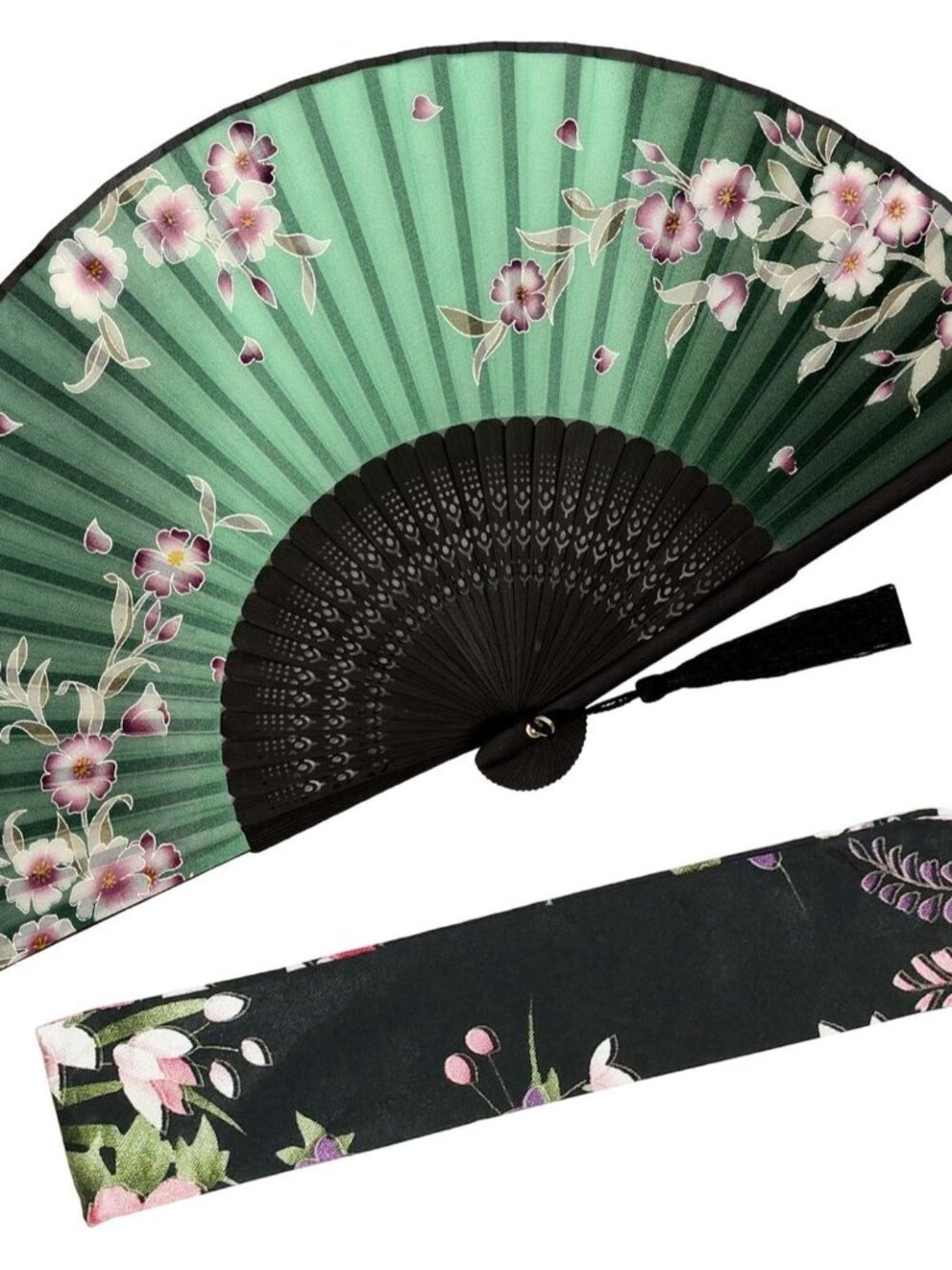 Small Folding Hand Fan - Chinese Japanese Vintage Bamboo Silk Fans - for Dance,